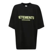 Beperkte Oplage Logo T-shirt Vetements , Black , Heren