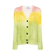 Handgeschilderde Cable-Knit Cardigan Msgm , Multicolor , Dames