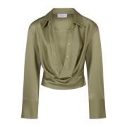 Satijnen Blouse voor Dames Blumarine , Green , Dames