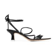 Zwarte puntige sandalen met verstelbare sluiting 3Juin , Black , Dames