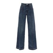 Vintage Flared Jeans met Gestikte Plooi Isabel Marant , Blue , Dames