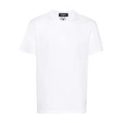 Wit Logo Relief T-Shirt Dsquared2 , White , Heren
