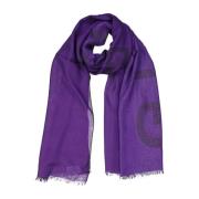 Winter Sjaal met Geribbelde Randen Givenchy , Purple , Unisex
