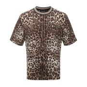 Leopard Print T-shirt Dolce & Gabbana , Brown , Heren