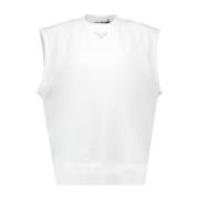 Oversized T-shirt met Driehoekig Logo Prada , White , Dames