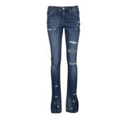 Distressed Slim Fit Flared Jeans Dolce & Gabbana , Blue , Dames