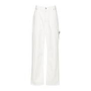 Witte jeans met wijde pijpen en kristalversiering Darkpark , White , D...