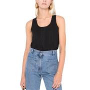 Zwarte Kant Top Twinset , Black , Dames