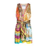 MultiColour Zijden Jurk Moschino , Multicolor , Dames