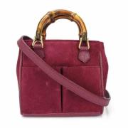 Pre-owned Suede handbags Gucci Vintage , Purple , Dames