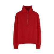 Cashmere Zip Hals Coltrui Tricot , Red , Heren