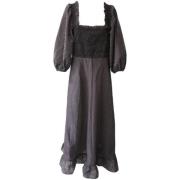 Silk dresses Ganni , Black , Dames