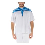 Kleurrijke Vleugels Grafisch T-shirt Marcelo Burlon , White , Heren