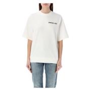 Witte T-shirt met rubberen logo Moncler , White , Dames