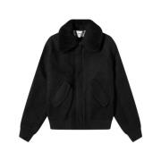 Shearling Kraag Jas Ami Paris , Black , Heren