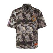 Camouflage Popline Shirt Heron Preston , Green , Heren