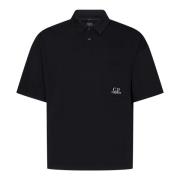 Zwarte T-shirts en Polos met Contrasterend Logo Borduursel C.p. Compan...