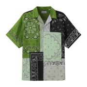 Groene Katoenen Korte Mouw Shirt Kenzo , Green , Heren