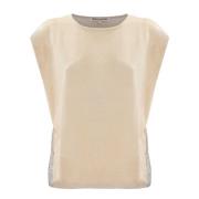 Korte mouwen trui met pailletten Kocca , Beige , Dames