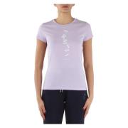 Slim Fit Katoenen T-Shirt met Voorlogo Armani Exchange , Purple , Dame...