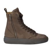 Nubuck Leren High-Top Sneakers Represent , Brown , Heren