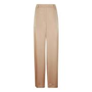 Wijde Zijden Satijnen Broek Forte Forte , Beige , Dames