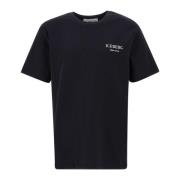 Zwart Katoenen Jersey T-Shirt met Wit Logo Iceberg , Black , Heren