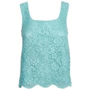Pre-owned Lace tops Chanel Vintage , Blue , Dames