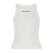 Witte Stretch Nylon Mouwloze Top Palm Angels , White , Dames