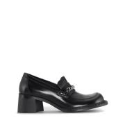 Zwarte Hak Loafer met Ketting Maison Margiela , Black , Dames