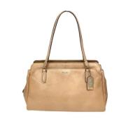 Pre-owned Leather handbags Coach Pre-owned , Beige , Dames