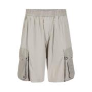 Logo Cargo Bermuda Shorts Iceberg , Gray , Heren