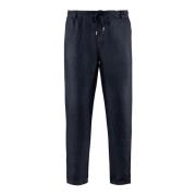 Comfortabele Linnen Broek BomBoogie , Blue , Heren