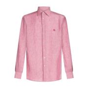 Roze Linnen Pegaso Motief Shirt Etro , Pink , Heren