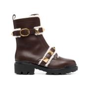 Luxe Rockstud Enkellaarzen Valentino , Brown , Dames