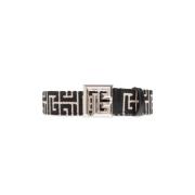 Riem met logo Balmain , Black , Heren