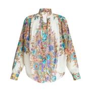 Bloemenprint Funnel Neck Shirt Etro , Multicolor , Dames