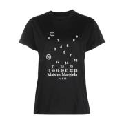 AVP MM Numbers T-Shirt in Zwart Maison Margiela , Black , Dames