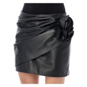 Zwarte Leren Minirok Magda Butrym , Black , Dames