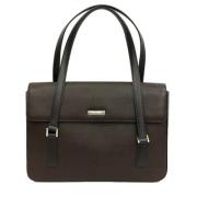 Pre-owned Leather shoppers Burberry Vintage , Brown , Dames