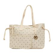 Logo Print Shopper Carlo Colucci , Beige , Dames