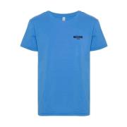Blauwe Logo T-shirts en Polos Moschino , Blue , Heren