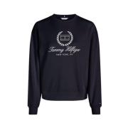 Flag Script Sweatshirt Tommy Hilfiger , Blue , Heren