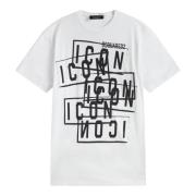 Icon Stamps T-Shirt Dsquared2 , White , Heren