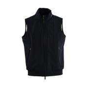 Zwart Stoffen Gilet met Verborgen Capuchon RRD , Black , Heren