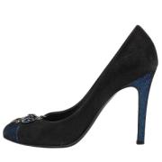 Pre-owned Suede heels Chanel Vintage , Black , Dames