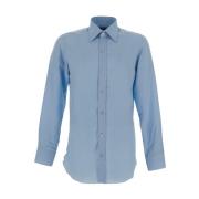 Klassiek Katoenen Overhemd Tom Ford , Blue , Heren