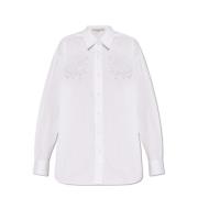 Katoenen shirt met bloemenmotief Stella McCartney , White , Dames
