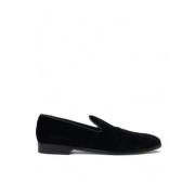 Zwarte Velvet Loafers voor Heren Dolce & Gabbana , Black , Heren