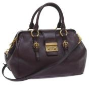 Pre-owned Leather handbags Miu Miu Pre-owned , Purple , Dames